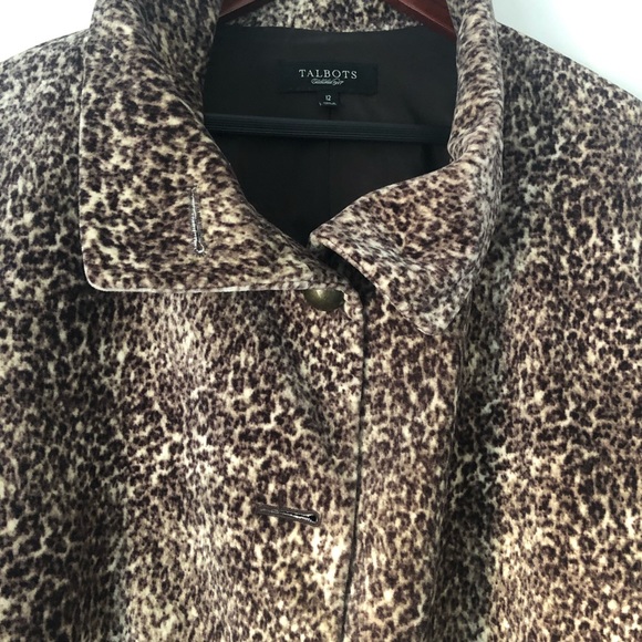 Talbots Leopard Print Shawl Collar Coat - Picture 6 of 7